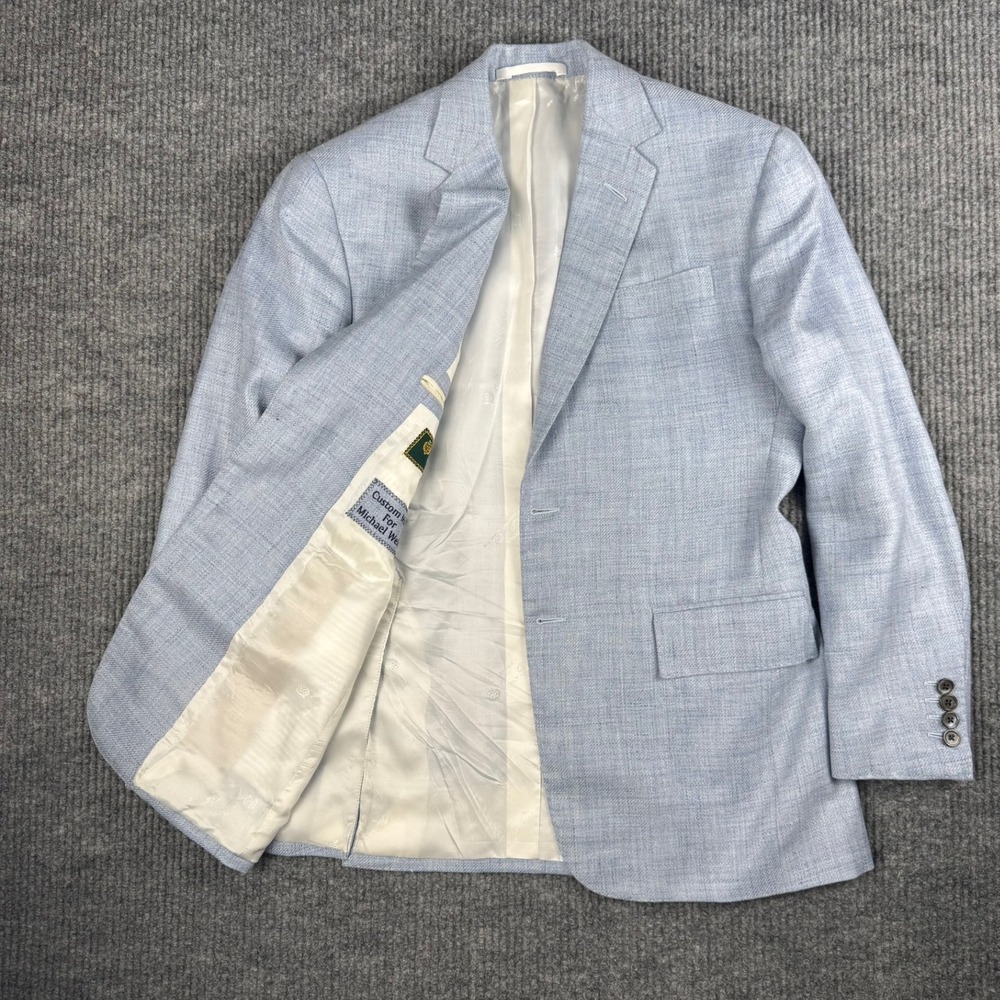 Loro Piana Bespoke Sport Coat Mens 40R/M Light Blue Summertime Blazer Luxury